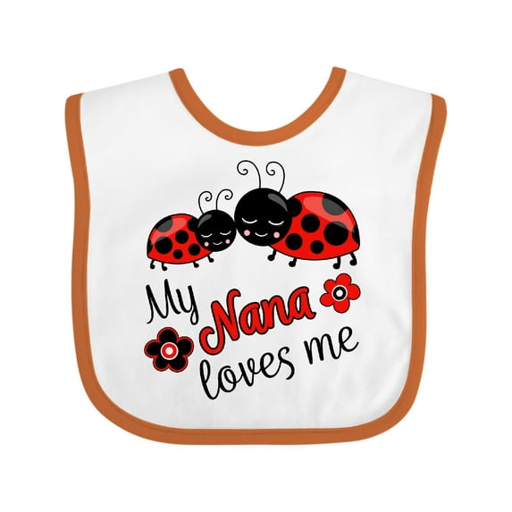 Inktastic My Nana Loves Me with Cute Ladybugs Boys or Girls Baby Bib
