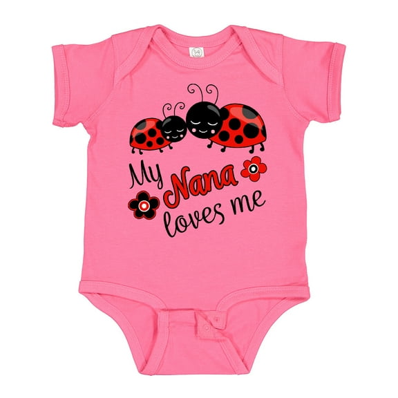 Inktastic My Nana Loves Me with Cute Ladybugs Boys or Girls Baby Bodysuit