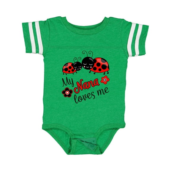 Inktastic My Nana Loves Me with Cute Ladybugs Boys or Girls Baby Bodysuit