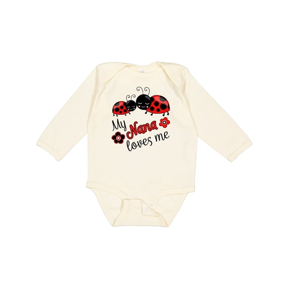 Inktastic My Nana Loves Me with Cute Ladybugs Boys or Girls Long Sleeve Baby Bodysuit