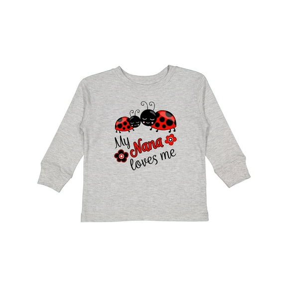 Inktastic My Nana Loves Me with Cute Ladybugs Boys or Girls Long Sleeve Toddler T-Shirt