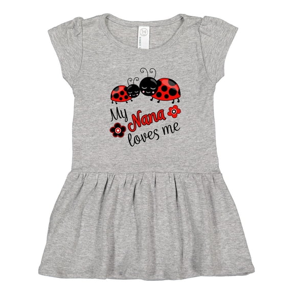 Inktastic My Nana Loves Me with Cute Ladybugs Girls Toddler Dress