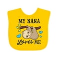 thumbnail image 1 of Inktastic My Nana Loves Me with Sloth and Hearts Boys or Girls Baby Bib, 1 of 4