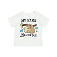 thumbnail image 1 of Inktastic My Nana Loves Me with Sloth and Hearts Boys or Girls Toddler T-Shirt, 1 of 5