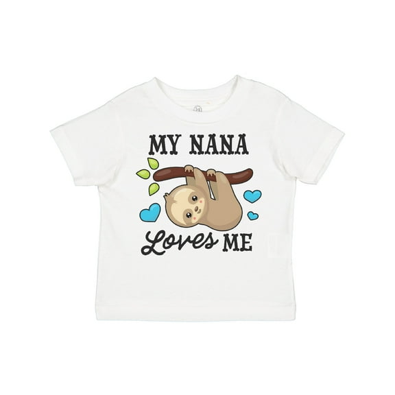 Inktastic My Nana Loves Me with Sloth and Hearts Boys or Girls Toddler T-Shirt