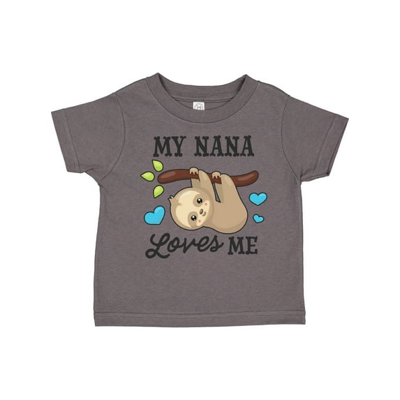 Inktastic My Nana Loves Me with Sloth and Hearts Boys or Girls Toddler T-Shirt