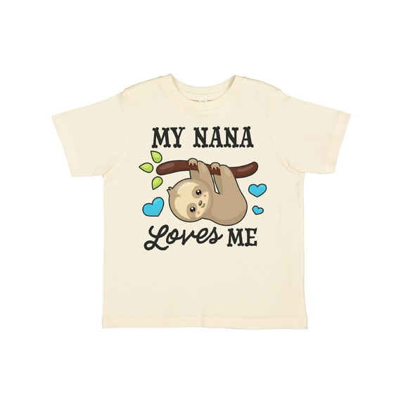 Inktastic My Nana Loves Me with Sloth and Hearts Boys or Girls Toddler T-Shirt