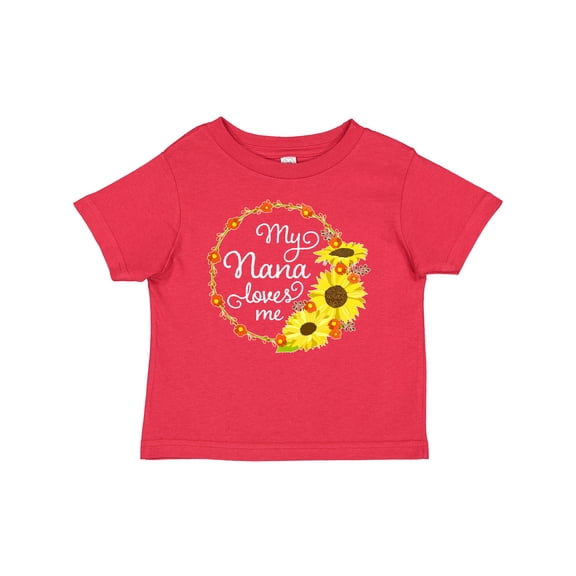 Inktastic My Nana Loves Me with Sunflower Wreath Boys or Girls Baby T-Shirt