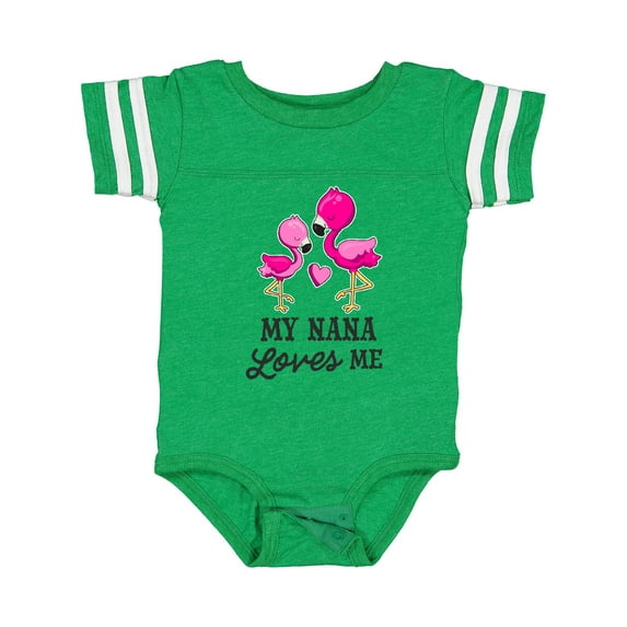 Inktastic My Nana Loves Me with Two Flamingos Boys or Girls Baby Bodysuit