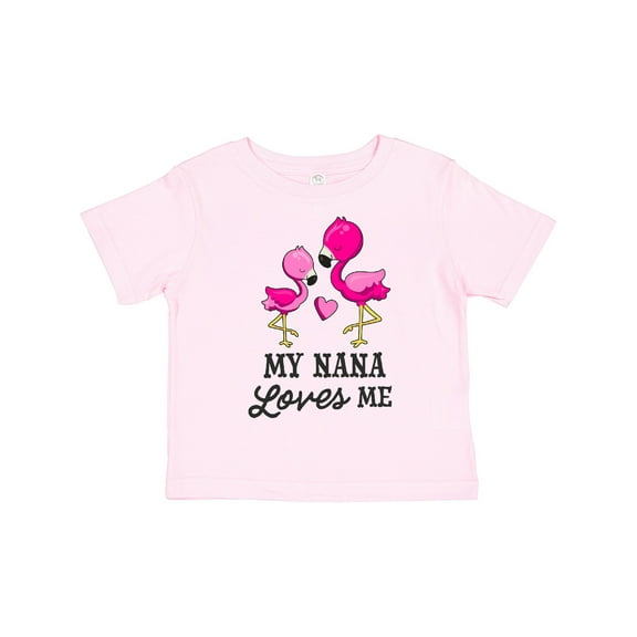 Inktastic My Nana Loves Me with Two Flamingos Boys or Girls Toddler T-Shirt
