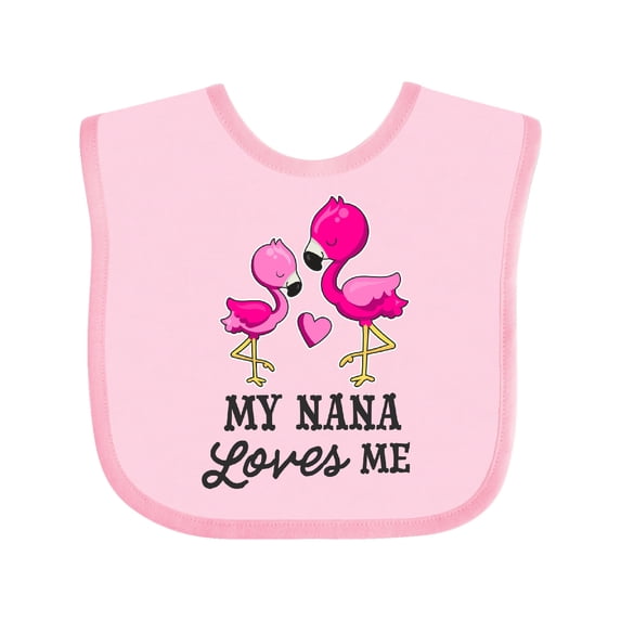 Inktastic My Nana Loves me with Two Flamingos Boys or Girls Baby Bib