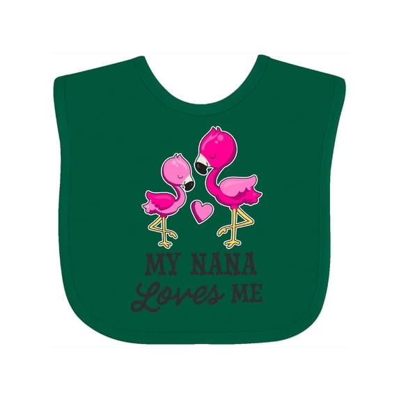Inktastic My Nana Loves me with Two Flamingos Boys or Girls Baby Bib