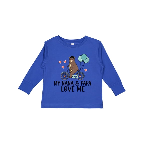 Inktastic My Nana Papa Love Me Grandchild Boys Long Sleeve Toddler T-Shirt