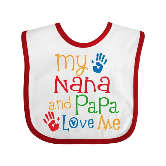 Inktastic My Nana and Papa Love Me Boys or Girls Baby Bib