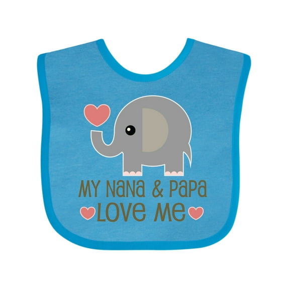 Inktastic My Nana and Papa Love Me Boys or Girls Baby Bib