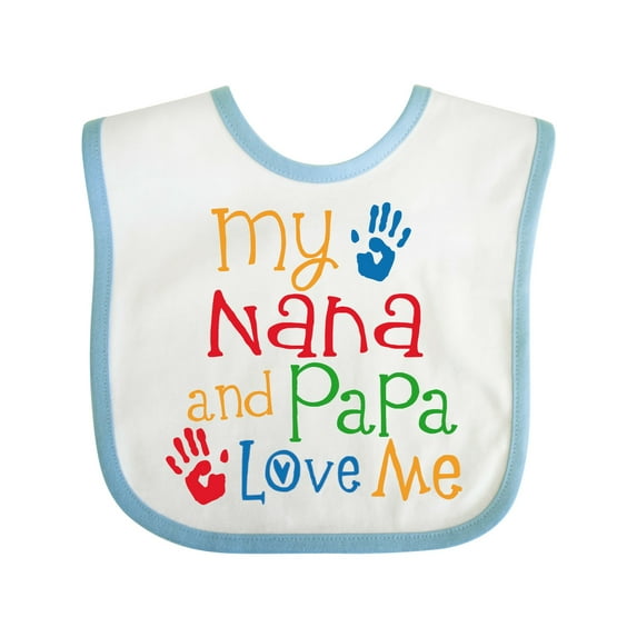 Inktastic My Nana and Papa Love Me Boys or Girls Baby Bib