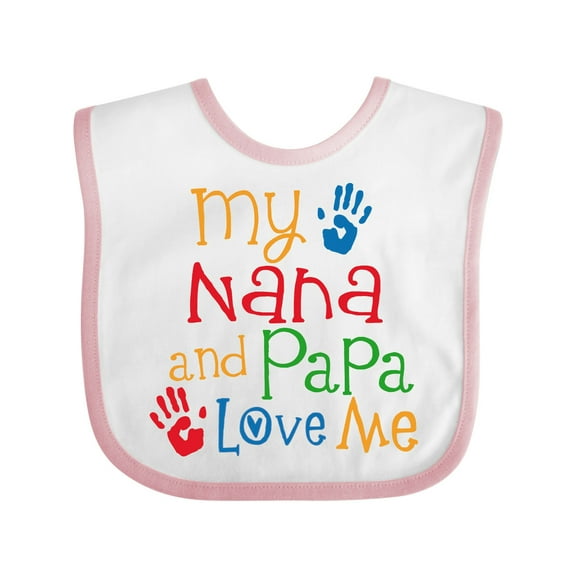 Inktastic My Nana and Papa Love Me Boys or Girls Baby Bib