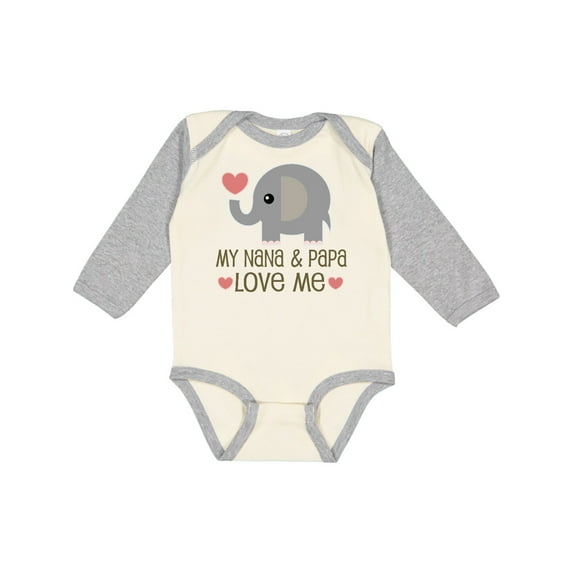 Inktastic My Nana and Papa Love Me Boys or Girls Long Sleeve Baby Bodysuit