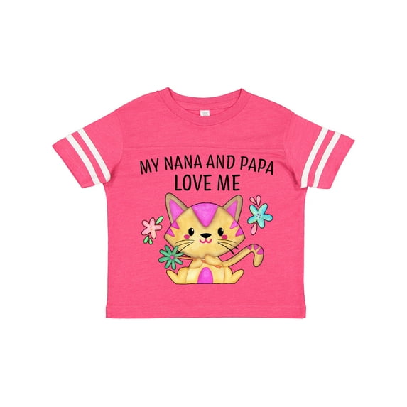 Inktastic My Nana and Papa Love Me with Cute Kitten and Flowers Boys or Girls Toddler T-Shirt