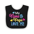 thumbnail image 1 of Inktastic My Nana and Papa Love Me with Hearts Boys or Girls Baby Bib, 1 of 4