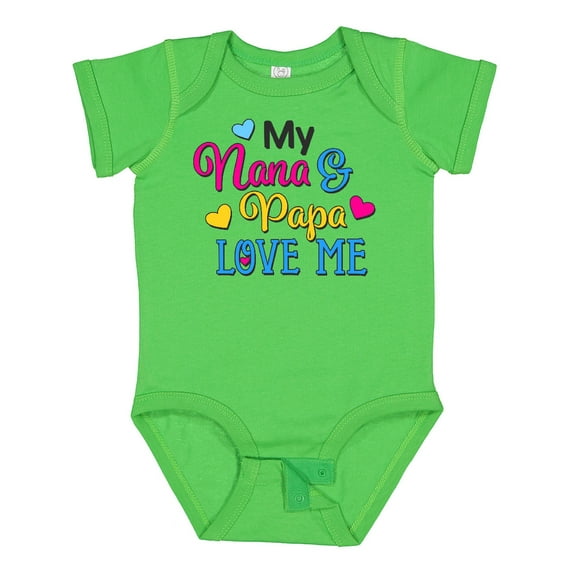 Inktastic My Nana and Papa Love Me with Hearts Boys or Girls Baby Bodysuit
