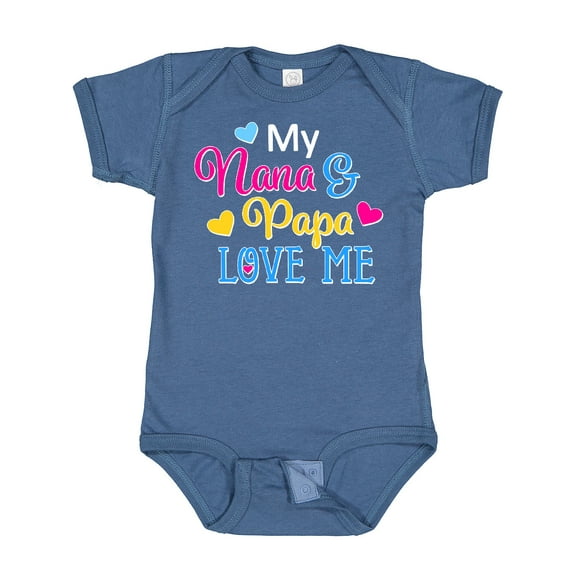 Inktastic My Nana and Papa Love Me with Hearts Boys or Girls Baby Bodysuit