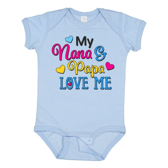 Inktastic My Nana and Papa Love Me with Hearts Boys or Girls Baby Bodysuit