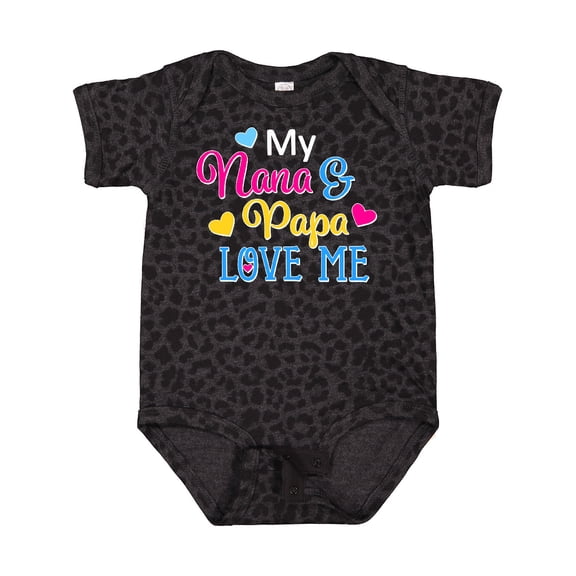 Inktastic My Nana and Papa Love Me with Hearts Boys or Girls Baby Bodysuit