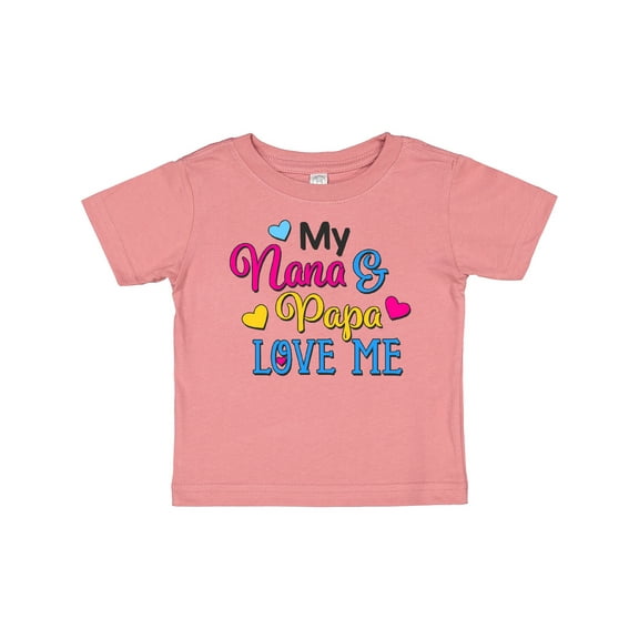 Inktastic My Nana and Papa Love Me with Hearts Boys or Girls Baby T-Shirt