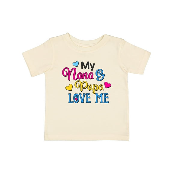Inktastic My Nana and Papa Love Me with Hearts Boys or Girls Baby T-Shirt