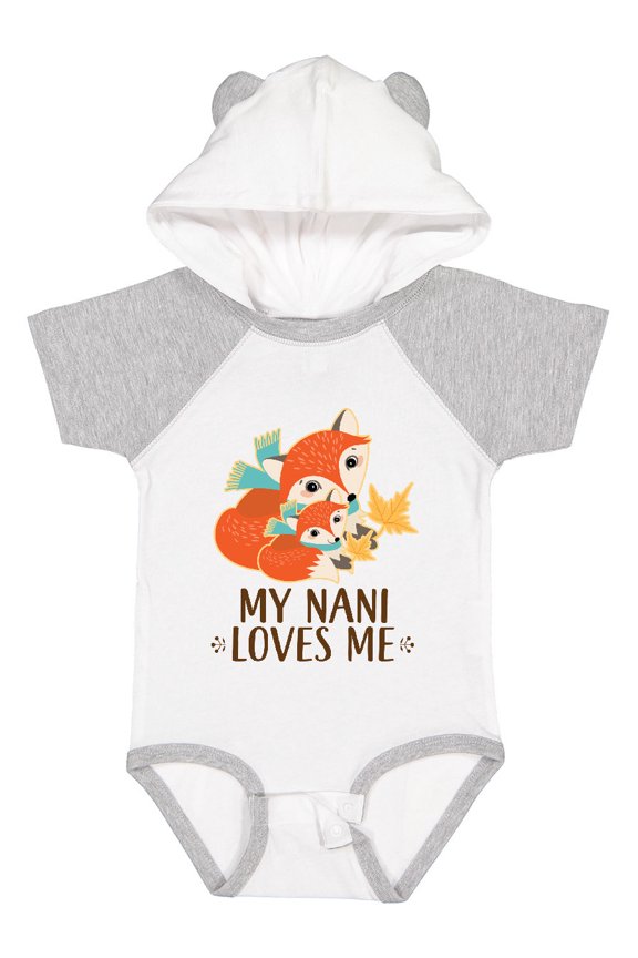 My Nani Loves Me Cute Fox Boys or Girls Baby Bodysuit