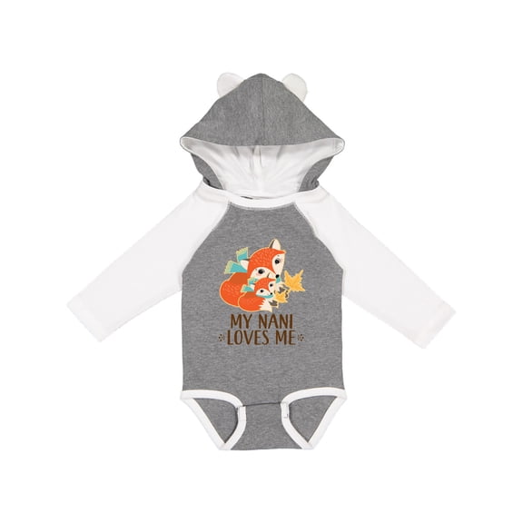 Inktastic My Nani Loves Me Cute Fox Boys or Girls Long Sleeve Baby Bodysuit