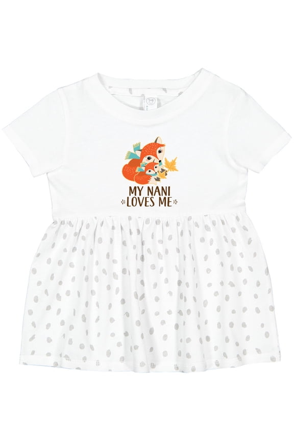 My Nani Loves Me Cute Fox Girls Baby Dress