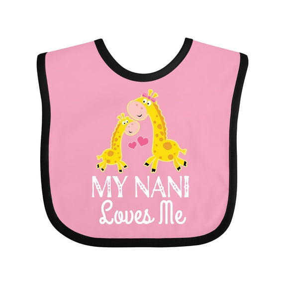 Inktastic My Nani Loves Me Giraffe Boys or Girls Baby Bib