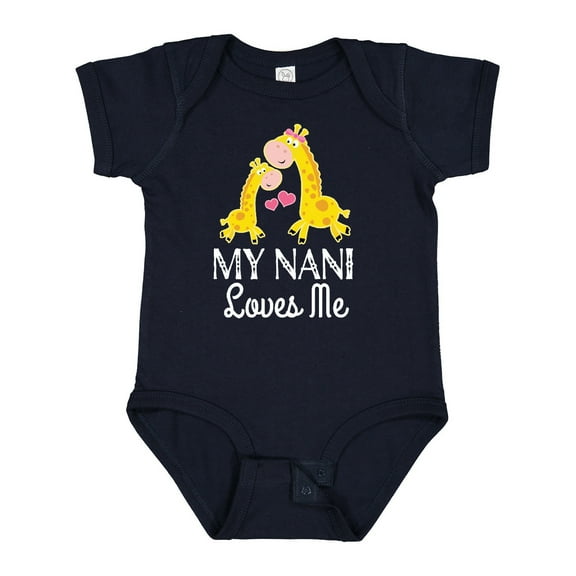 Inktastic My Nani Loves Me Giraffe Boys or Girls Baby Bodysuit
