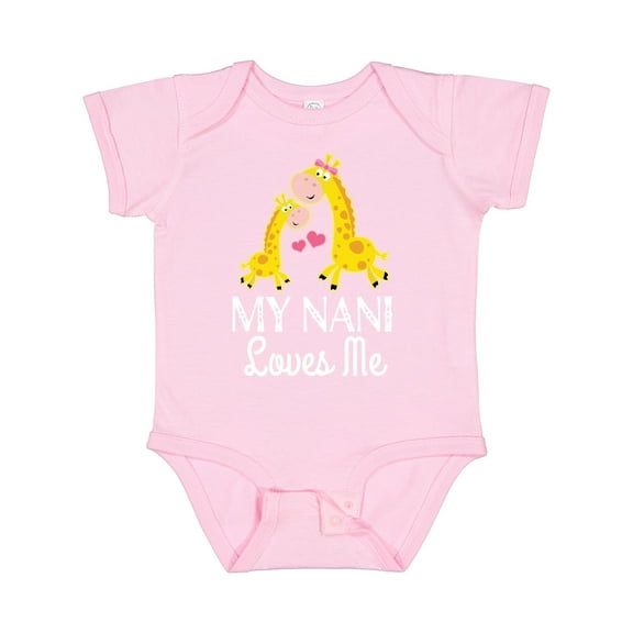 Inktastic My Nani Loves Me Giraffe Boys or Girls Baby Bodysuit