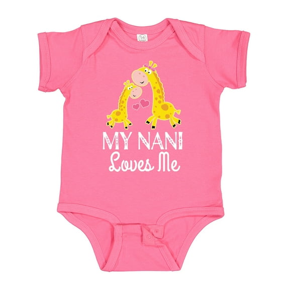 Inktastic My Nani Loves Me Giraffe Boys or Girls Baby Bodysuit