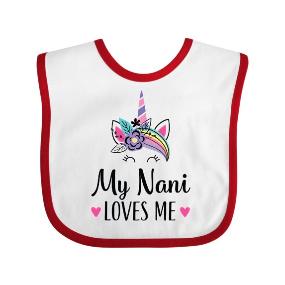 Inktastic My Nani Loves Me Grandchild Girls Baby Bib