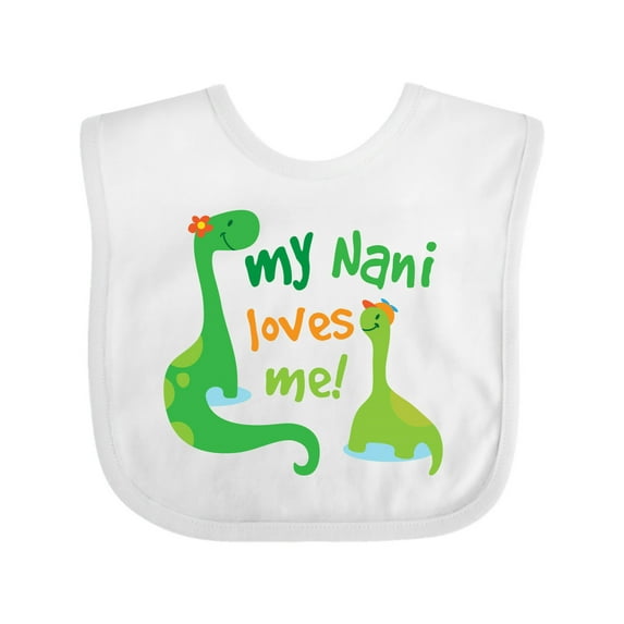 Inktastic My Nani Loves Me Grandson Dinosaur Boys Baby Bib
