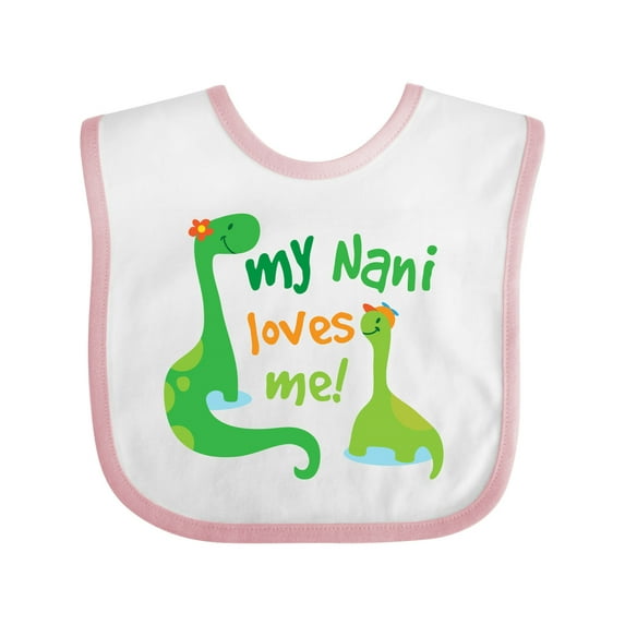 Inktastic My Nani Loves Me Grandson Dinosaur Boys Baby Bib