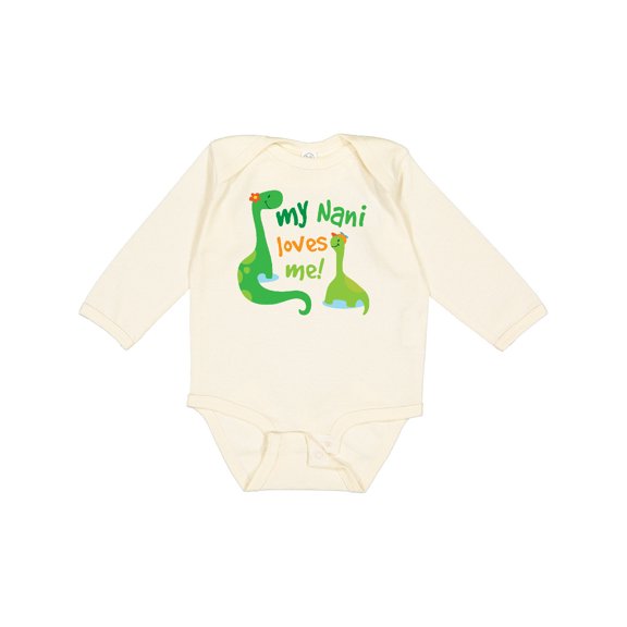 Inktastic My Nani Loves Me Grandson Dinosaur Boys Long Sleeve Baby Bodysuit
