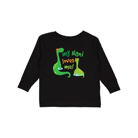 Inktastic My Nani Loves Me Grandson Dinosaur Boys Long Sleeve Toddler T-Shirt