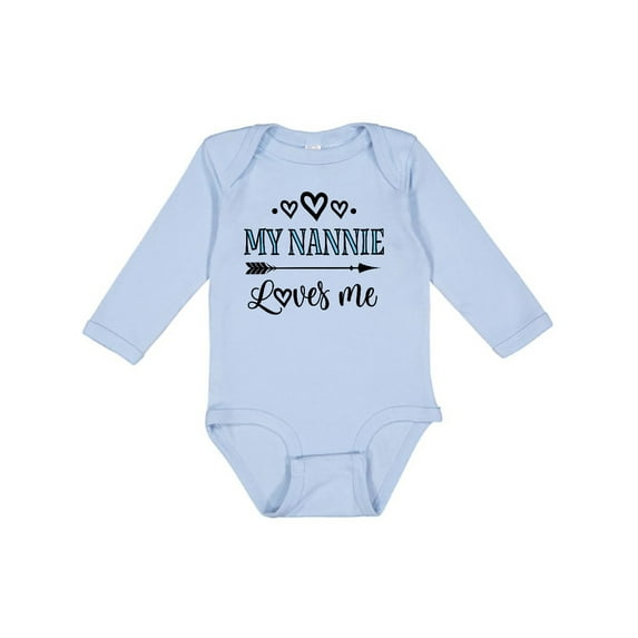 Inktastic My Nannie Loves Me Granddaughter Boys or Girls Long Sleeve Baby Bodysuit