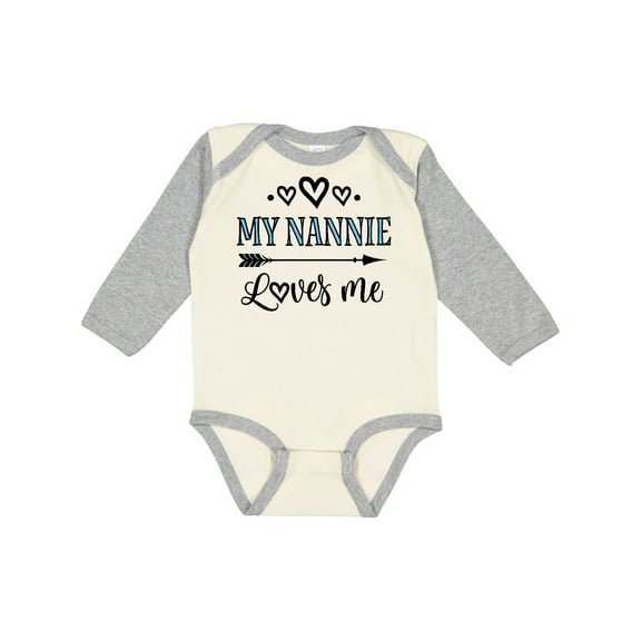 Inktastic My Nannie Loves Me Granddaughter Boys or Girls Long Sleeve Baby Bodysuit