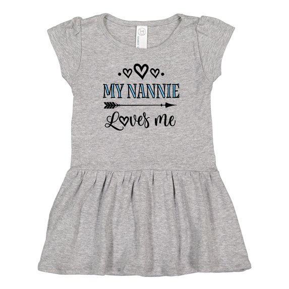 Inktastic My Nannie Loves Me Granddaughter Girls Baby Dress