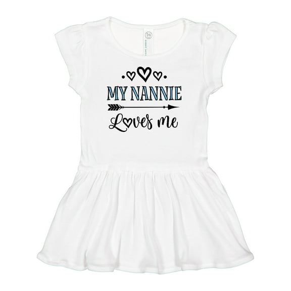 Inktastic My Nannie Loves Me Granddaughter Girls Baby Dress