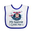 thumbnail image 1 of Inktastic My Nannie Loves Me Grandson Boys Baby Bib, 1 of 4