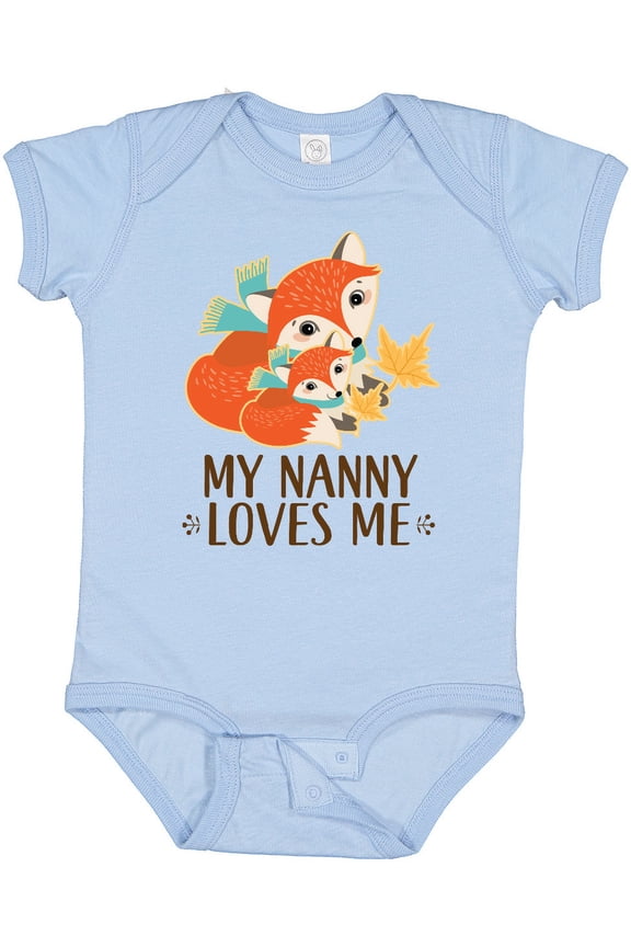 My Nanny Loves Me Cute Fox Boys or Girls Baby Bodysuit