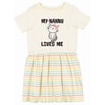 thumbnail image 1 of Inktastic My Nanny Loves Me Girl Grandchild Girls Toddler Dress, 1 of 5