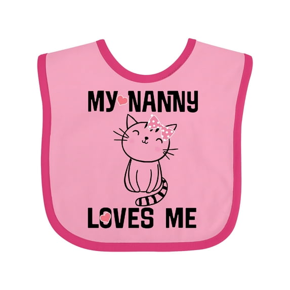 Inktastic My Nanny Loves Me Girl Grandchild Girls Baby Bib